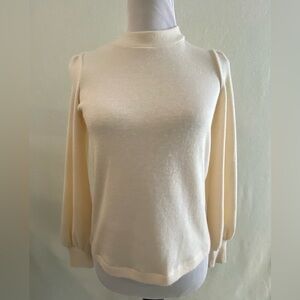 Madewell Sweater Women’s XSmall Ivory Puff Sleeve Pullover Long Sleeve